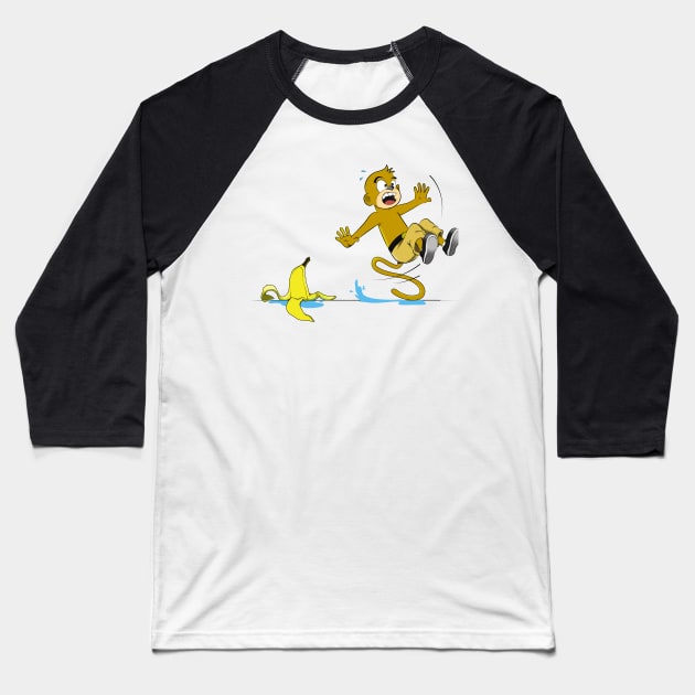 This Monkey is Bananas Baseball T-Shirt by scratchmedia